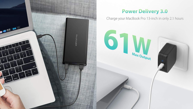USB C Power Delivery Charger, RAVPower 61W Type C PD 3.0 Power Adapter | $28 | Amazon | Clip the $2 couponUSB C Portable Charger RAVPower 20100mAh PD 3.0 45W Power Delivery Power Bank | $46 | Amazon | Clip the $4 coupon